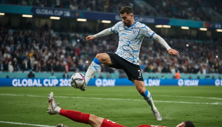 Dynamic European footballer showcasing versatility on the pitch in 2026