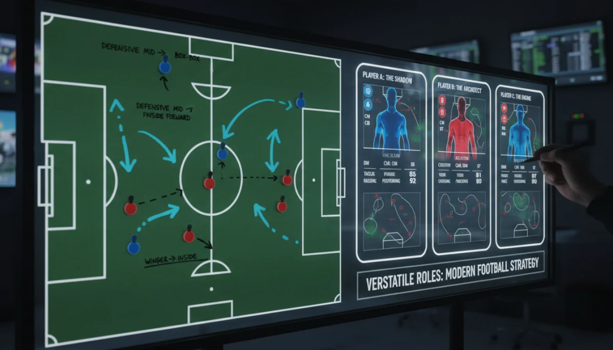 Tactical board illustrating player versatility and strategic formations