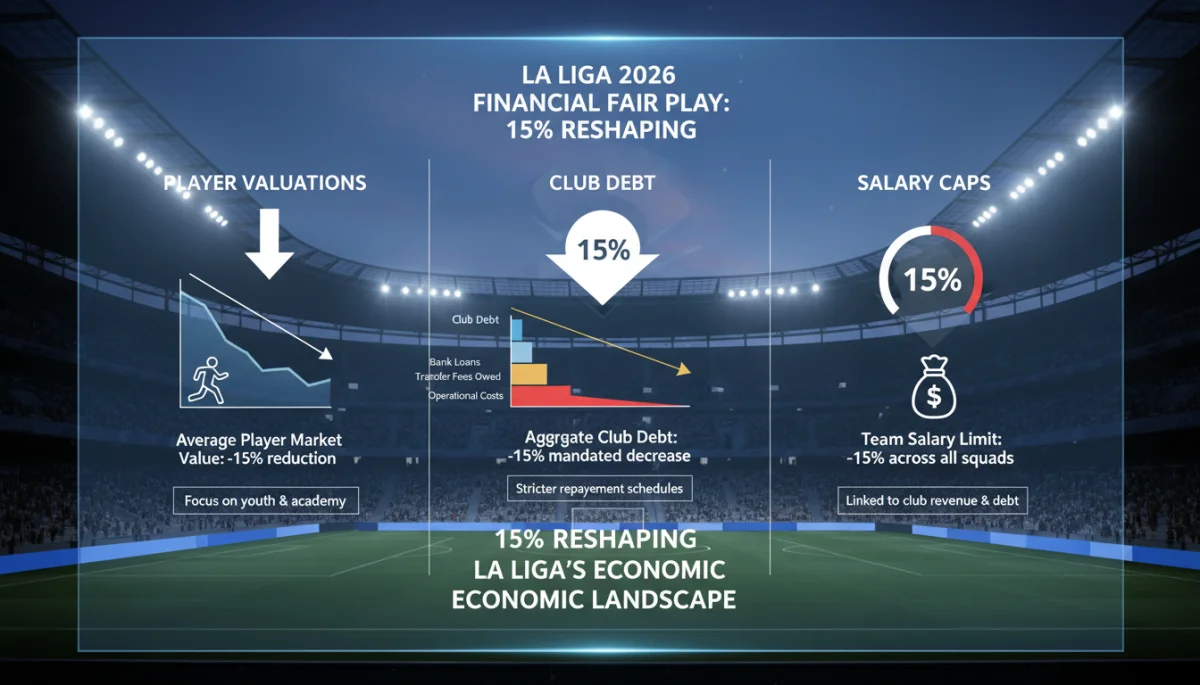Infographic detailing La Liga 2026 FFP metrics and transfer reshaping