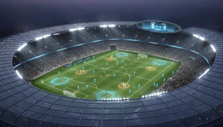 Modern football tactics displayed on a pitch with strategic player movements.