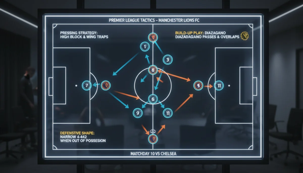 Advanced tactical board showing a Premier League team's formation