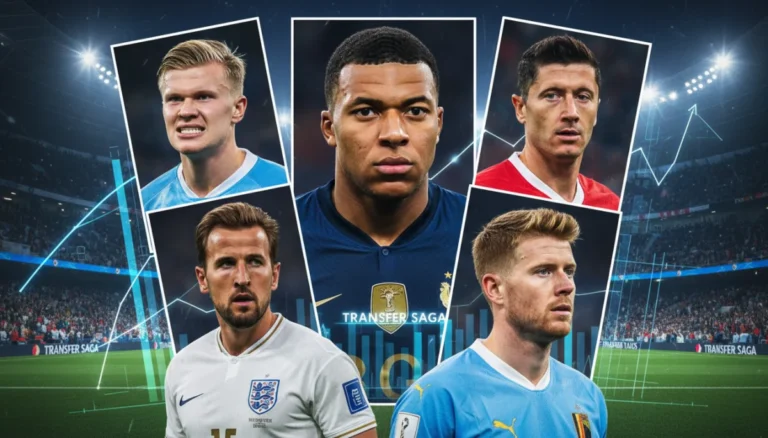 Five European football stars with contracts expiring in 2026, looking towards their potential future clubs.