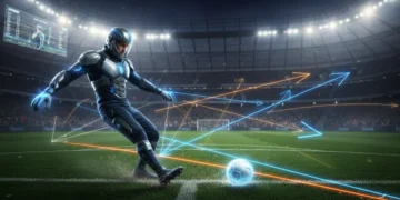 Goalkeeper initiating build-up play with precise pass