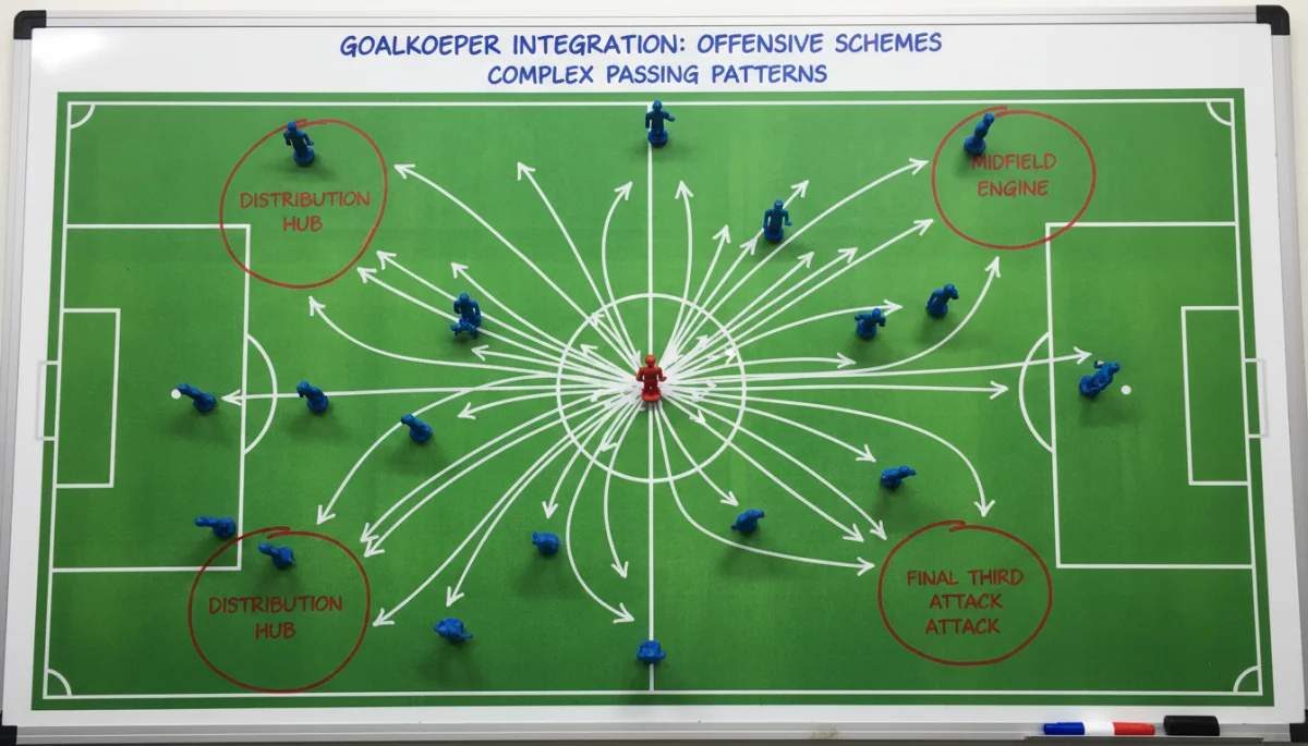 Tactical diagram of goalkeeper distribution patterns