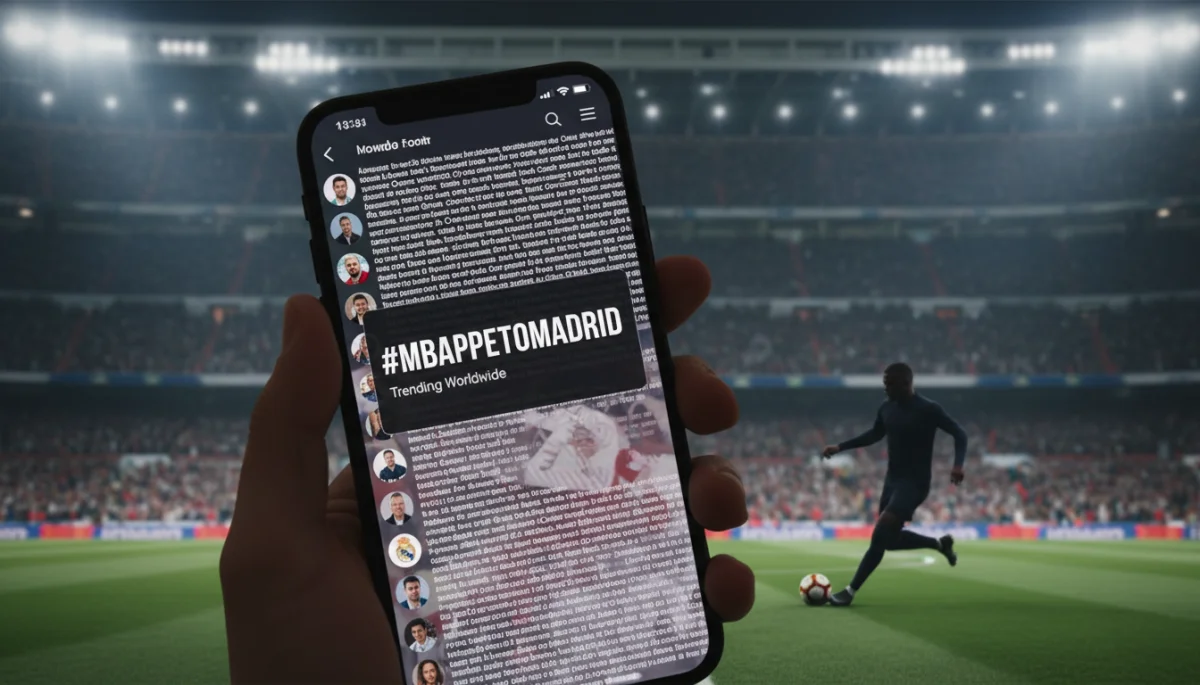 Trending hashtag on social media influencing a football transfer deal