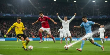Four elite European strikers consistently scoring over 0.7 goals per game in 2026, showcasing their exceptional talent.