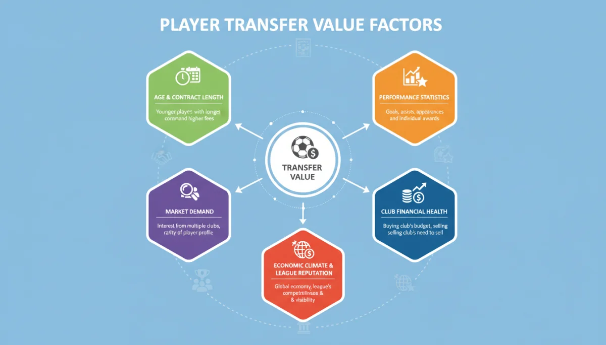Infographic detailing factors influencing player transfer values