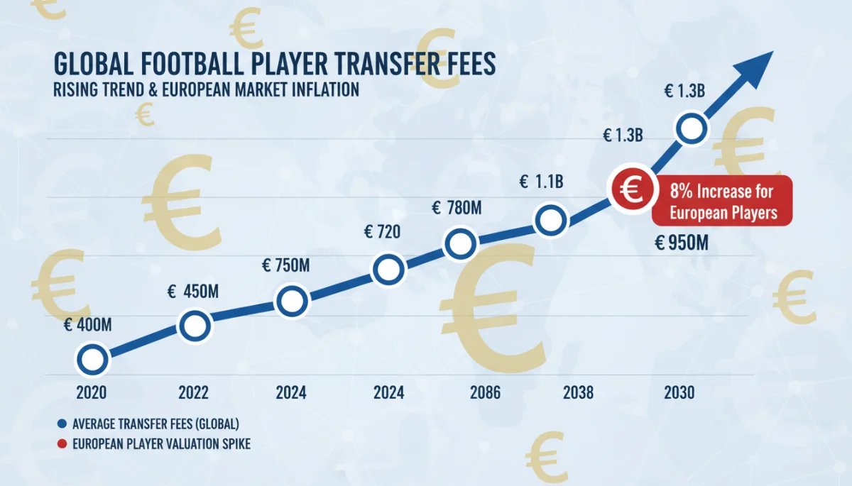 Rising player valuations due to inflation in European football transfers.