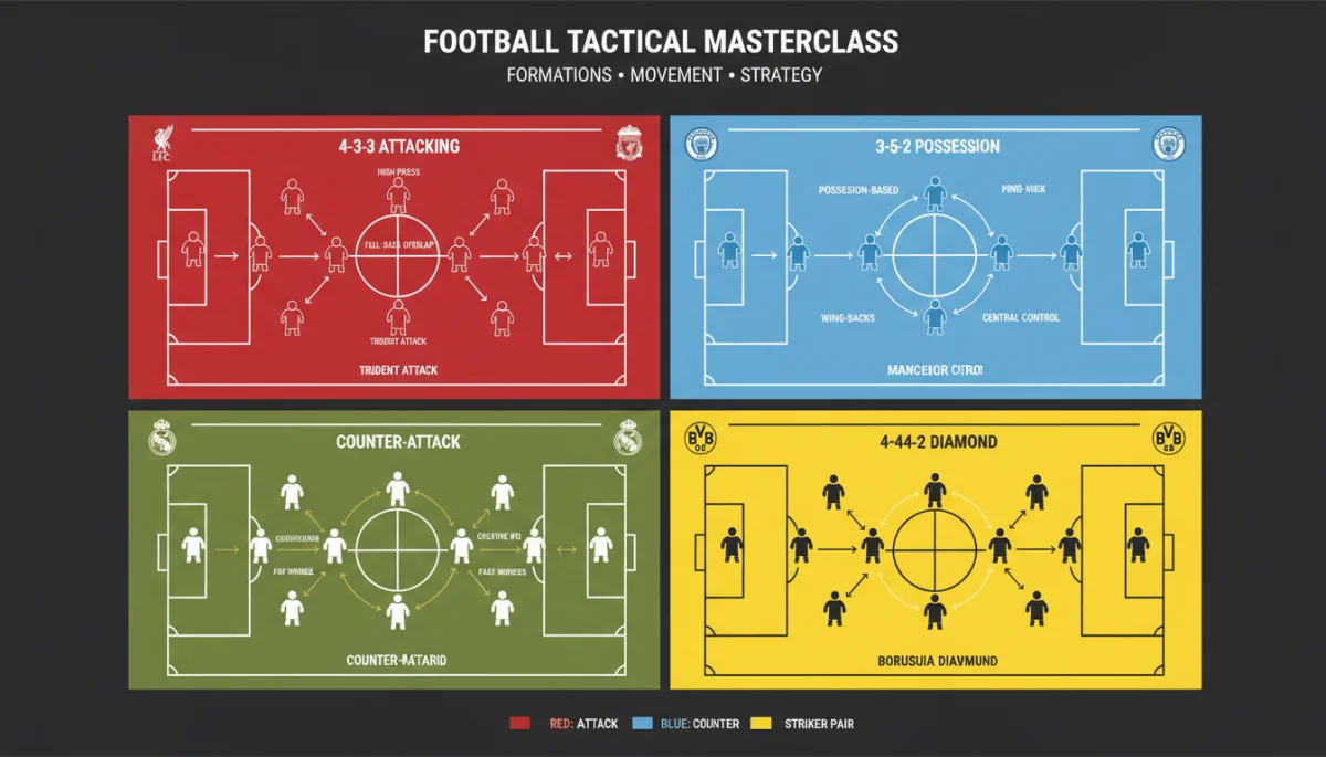 Comparison of four top teams' tactical formations in 2026